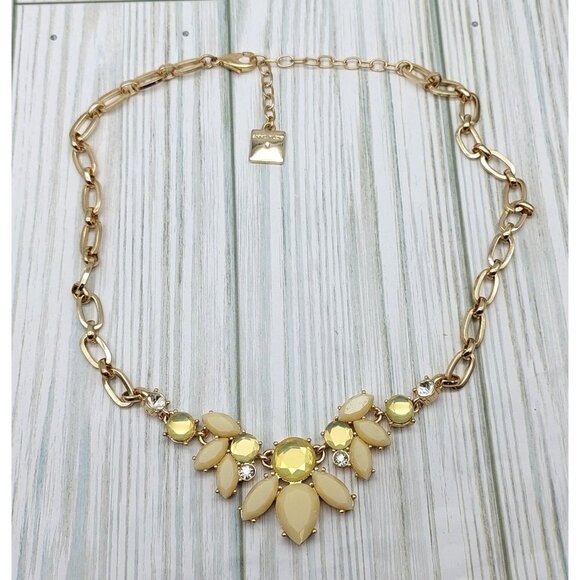 Anne Klein Gold Tone Rhinestone Beaded Collar Necklace & Dangle Earrings Set 19" - Picture 6 of 12